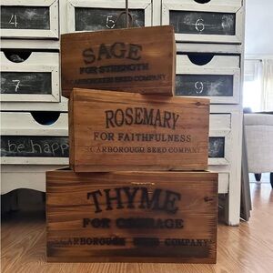 Wooden Herb Storage Boxes